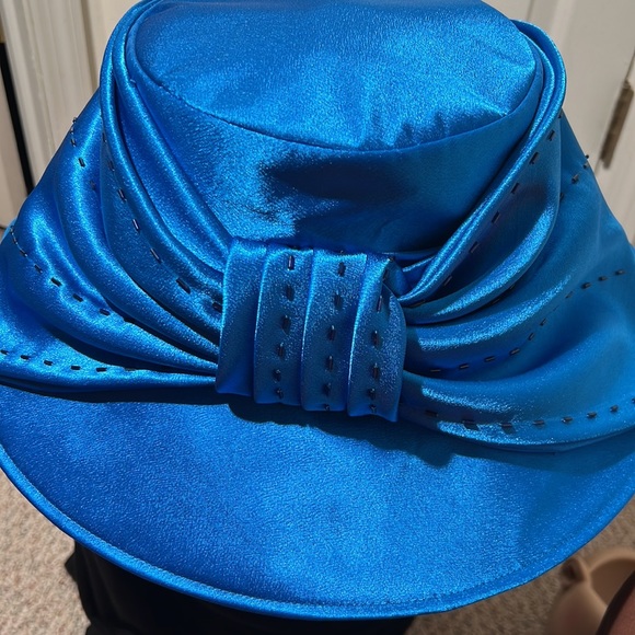 Mr Song  derby belt hat royal blue